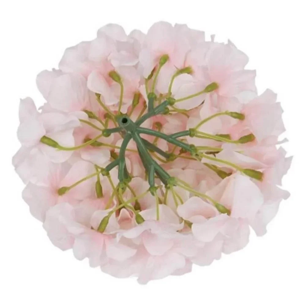 20 Pack | Light Pink Silk Hydrangea Heads Flowers Stems Home Wedding Floral